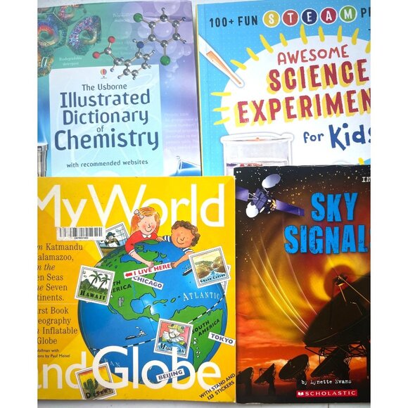 Science Books Set of 4 includes Chemistry Sky Science Experiments & the World - Picture 1 of 11